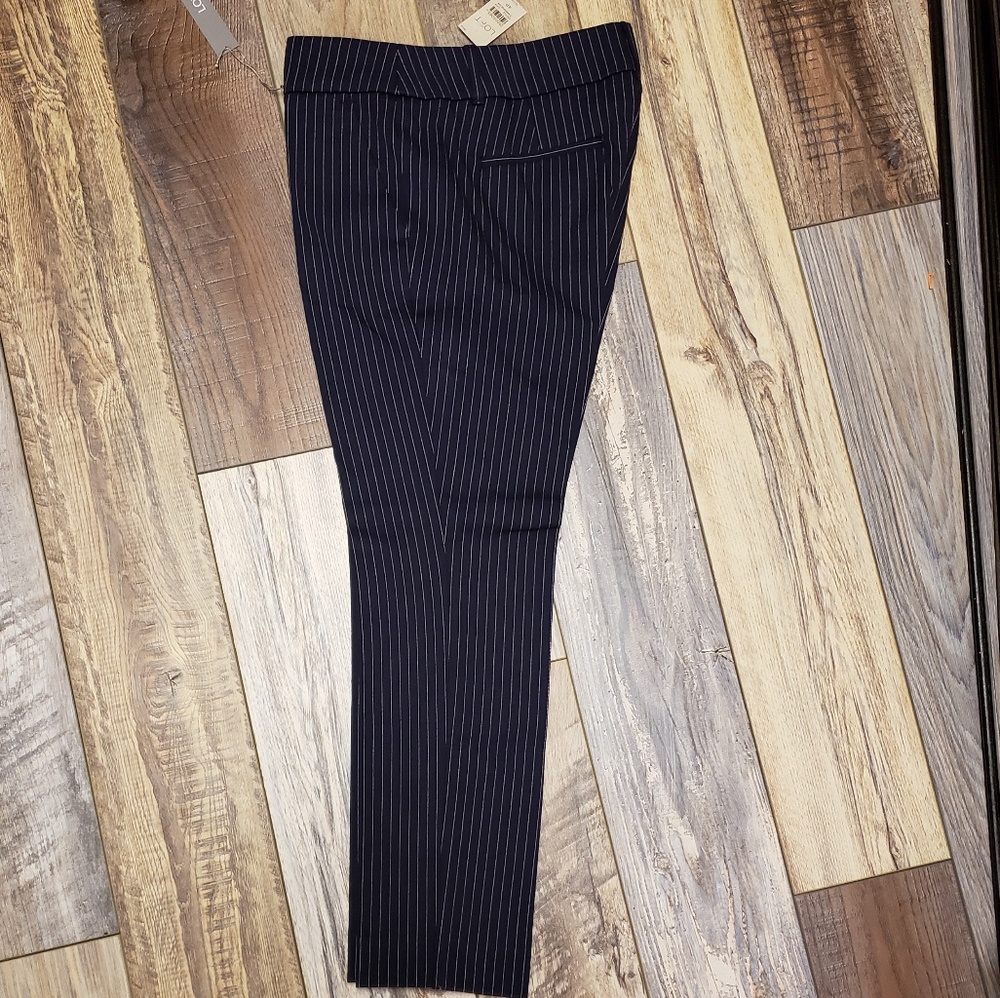 NWT Loft Striped Navy High Waters - Picture 2 of 5